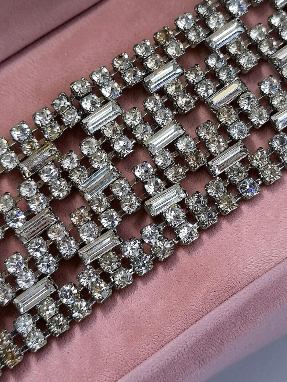 Vintage Carolee Wide Rhinestone Bracelet